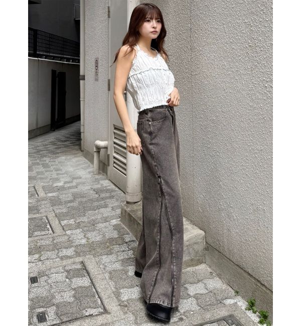 MURUA「バイカラーギャザーキャミソール」|キャミソール|