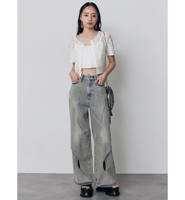 MURUA「レーシーアンサンブルトップス」|Tシャツ・カットソー|