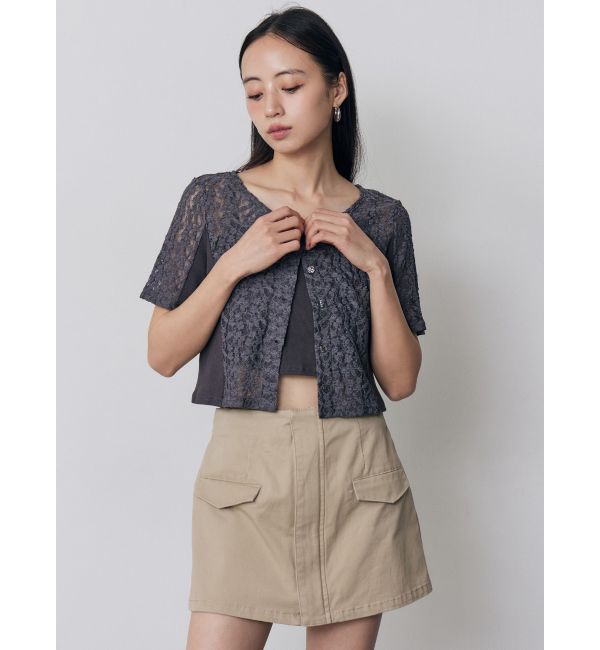 MURUA「レーシーアンサンブルトップス」|Tシャツ・カットソー|