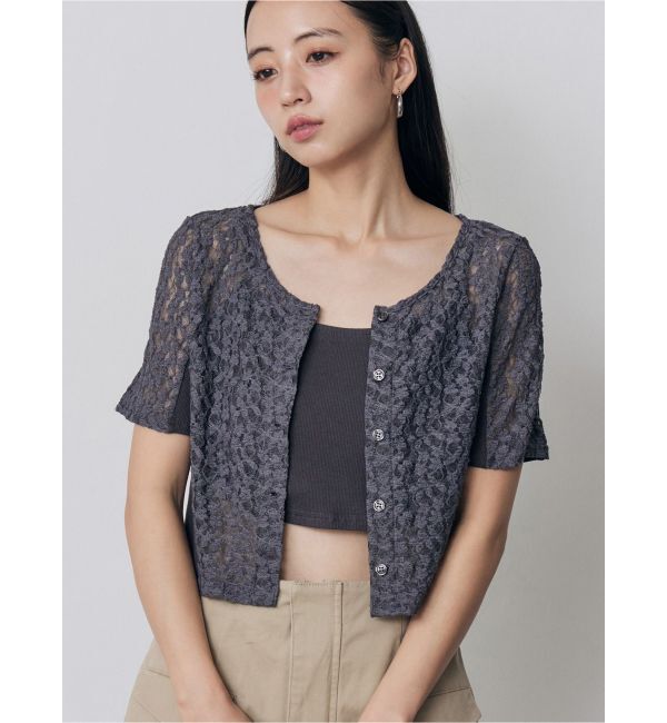 MURUA「レーシーアンサンブルトップス」|Tシャツ・カットソー|ブルー