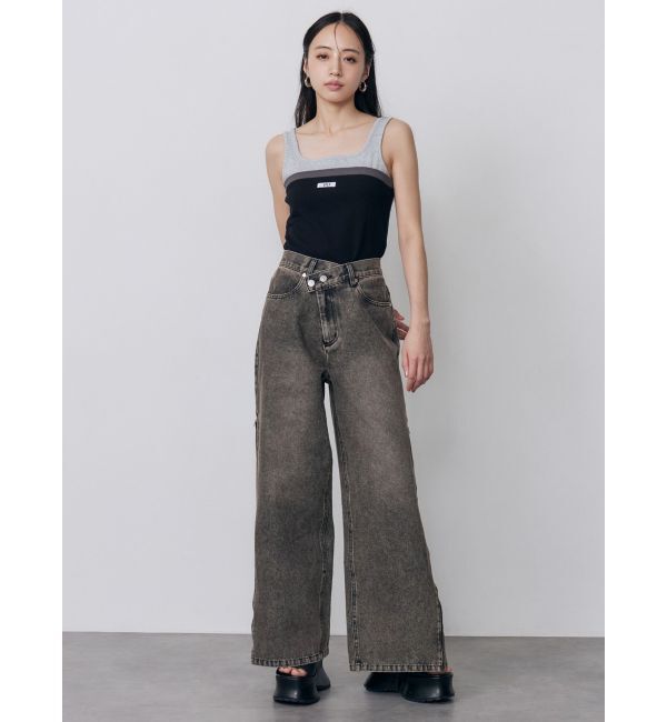 MURUA「ベアドッキングテレコタンク」|タンクトップ|