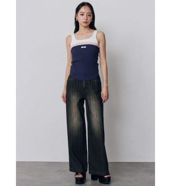 MURUA「ベアドッキングテレコタンク」|タンクトップ|