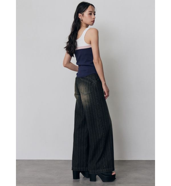 MURUA「ベアドッキングテレコタンク」|タンクトップ|