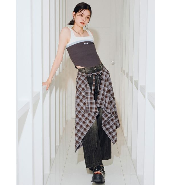 MURUA「ベアドッキングテレコタンク」|タンクトップ|