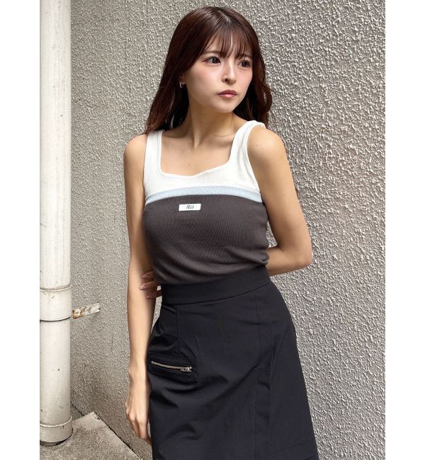 MURUA「ベアドッキングテレコタンク」|タンクトップ|