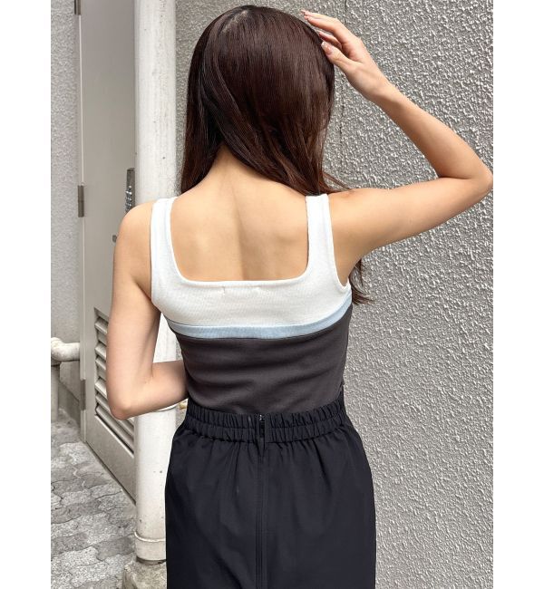 MURUA「ベアドッキングテレコタンク」|タンクトップ|