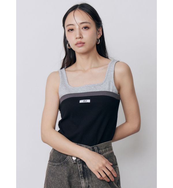 MURUA「ベアドッキングテレコタンク」|タンクトップ|