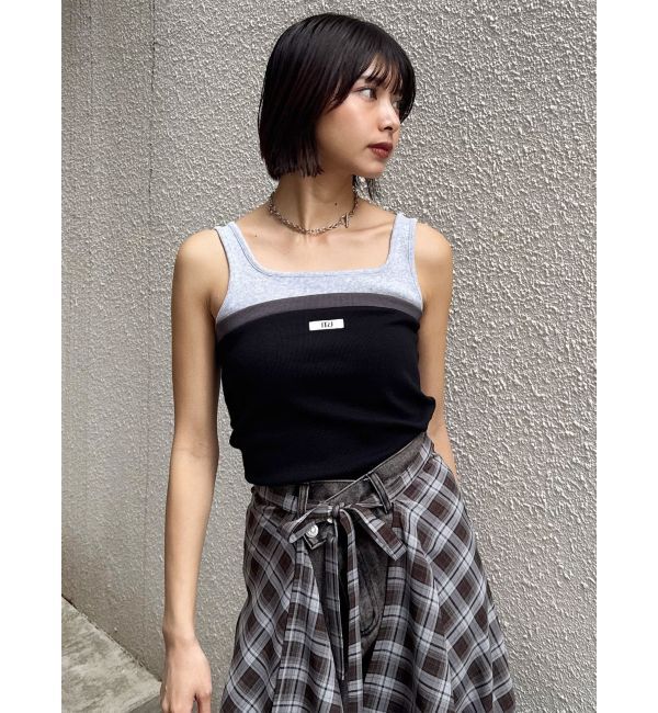 MURUA「ベアドッキングテレコタンク」|タンクトップ|