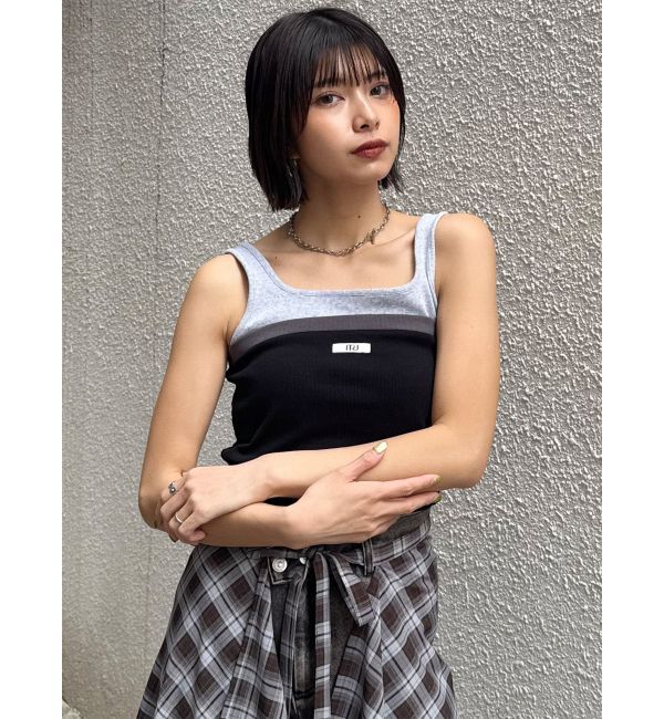 MURUA「ベアドッキングテレコタンク」|タンクトップ|