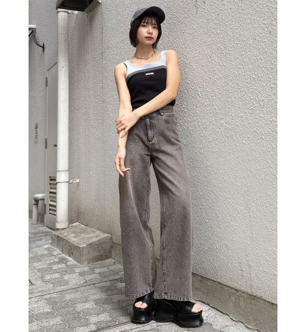 MURUA「ベアドッキングテレコタンク」|タンクトップ|