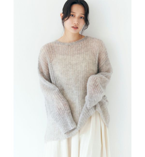 Ungrid「アルパカ混透かし編みニット」|ニット・セーター|