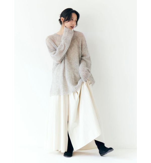 Ungrid「アルパカ混透かし編みニット」|ニット・セーター|