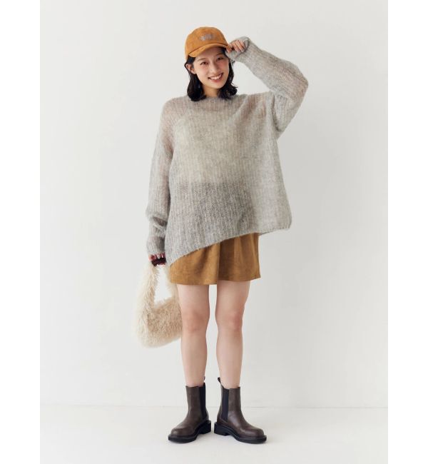 Ungrid「アルパカ混透かし編みニット」|ニット・セーター|