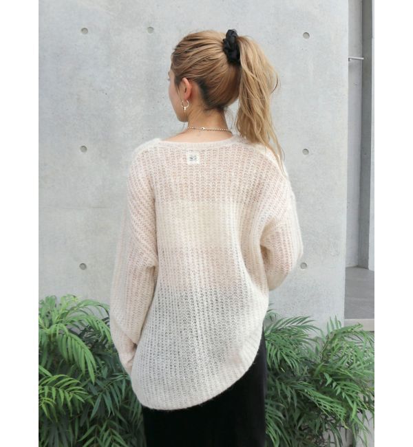Ungrid「アルパカ混透かし編みニット」|ニット・セーター|