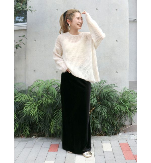Ungrid「アルパカ混透かし編みニット」|ニット・セーター|