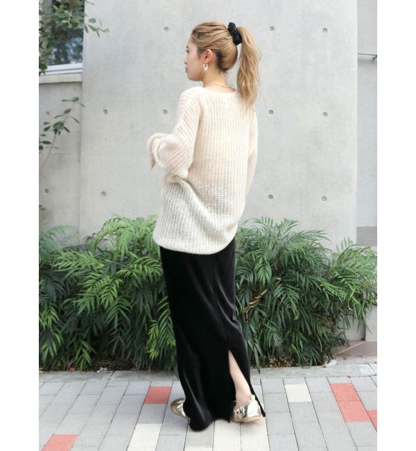 Ungrid「アルパカ混透かし編みニット」|ニット・セーター|