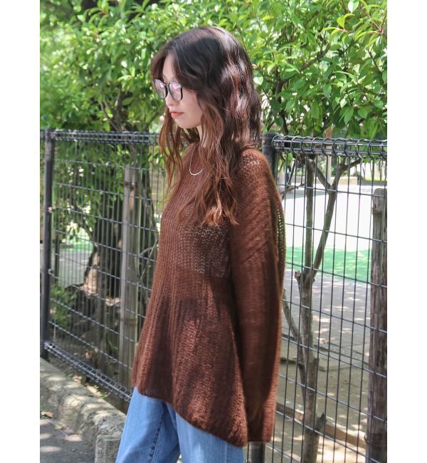 Ungrid「アルパカ混透かし編みニット」|ニット・セーター|