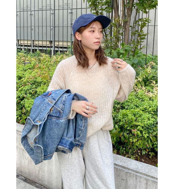 Ungrid「アルパカ混透かし編みニット」|ニット・セーター|