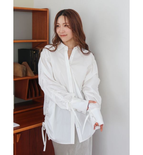 Ungrid「ギャザーデザインルーズシャツ」|シャツ・ブラウス|