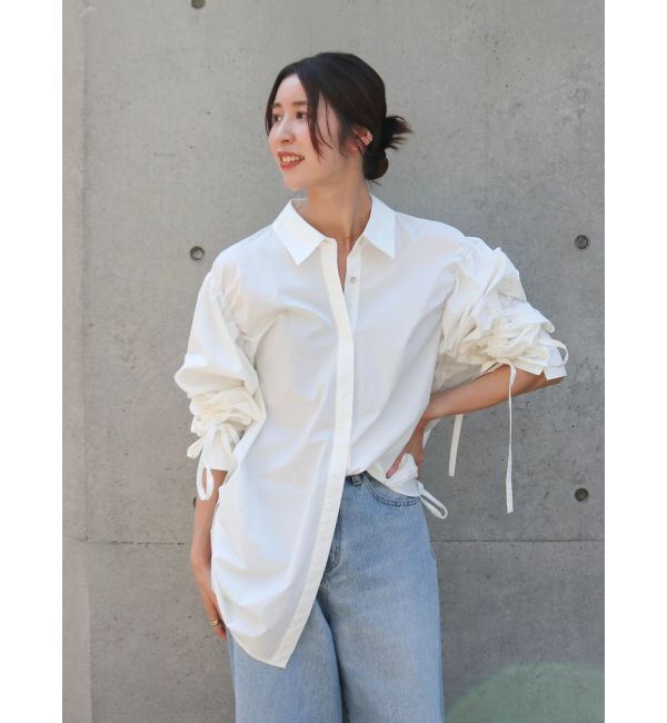 Ungrid「ギャザーデザインルーズシャツ」|シャツ・ブラウス|