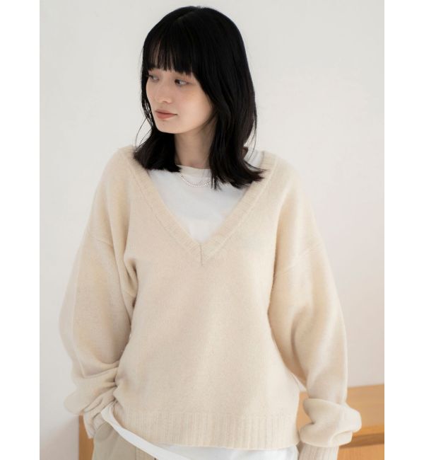 Ungrid「ラムウールVネックニット」|ニット・セーター|
