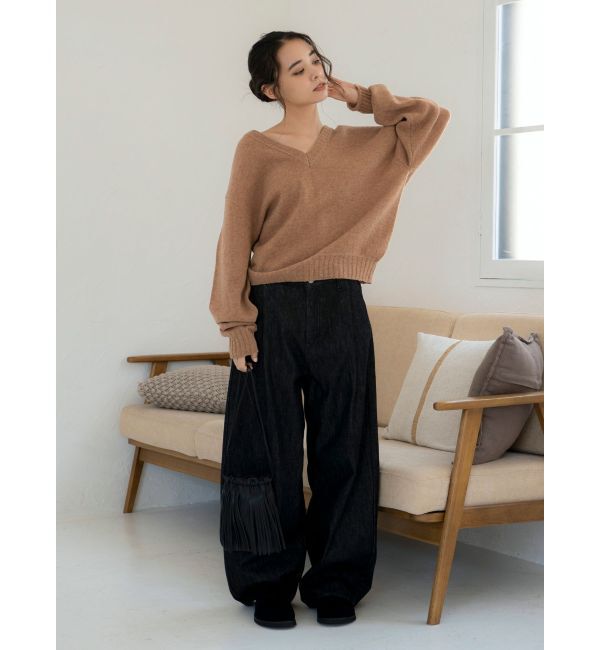 Ungrid「ラムウールVネックニット」|ニット・セーター|