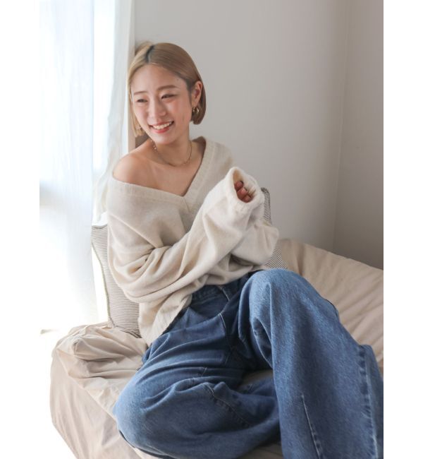 Ungrid「ラムウールVネックニット」|ニット・セーター|