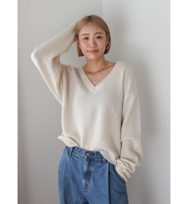 Ungrid「ラムウールVネックニット」|ニット・セーター|