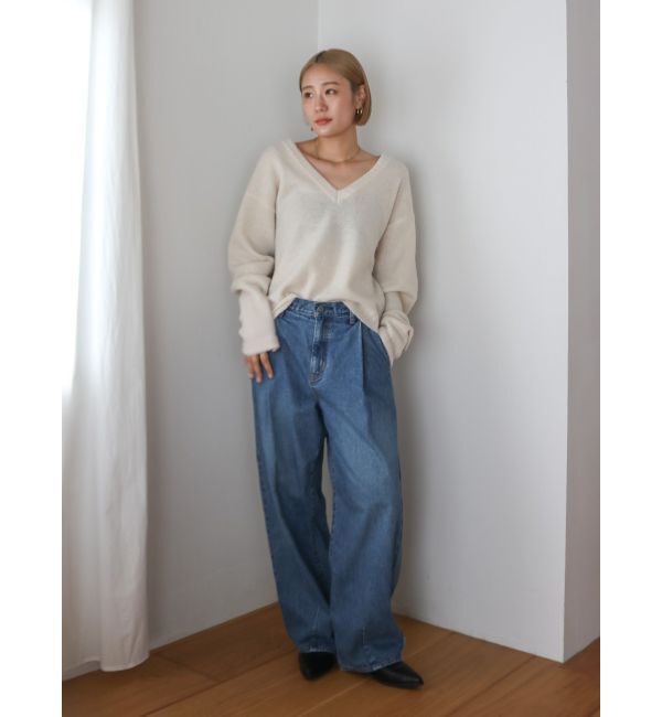 Ungrid「ラムウールVネックニット」|ニット・セーター|