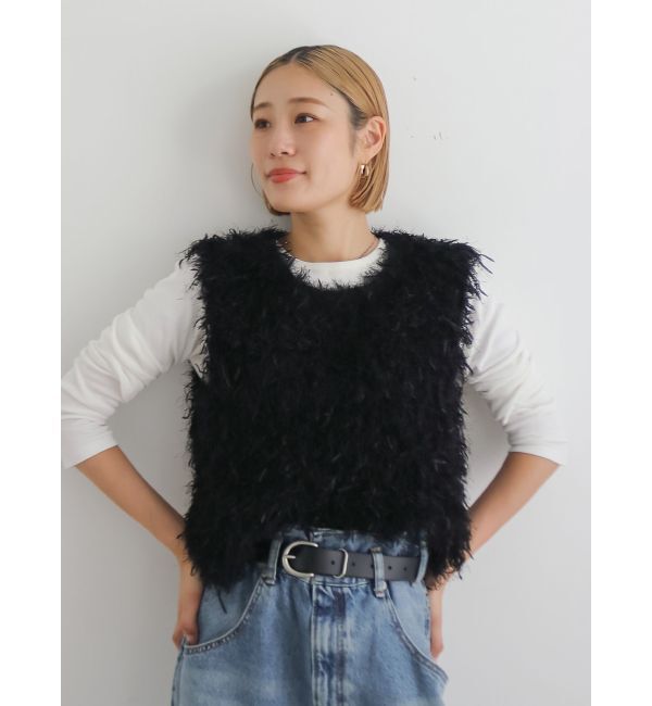 Ungrid「フェザーヤーンニットベスト」|ニット・セーター|