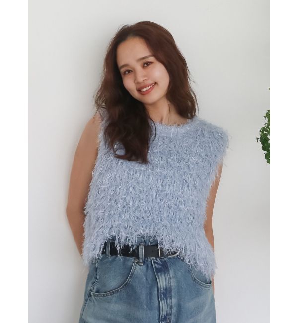 Ungrid「フェザーヤーンニットベスト」|ニット・セーター|