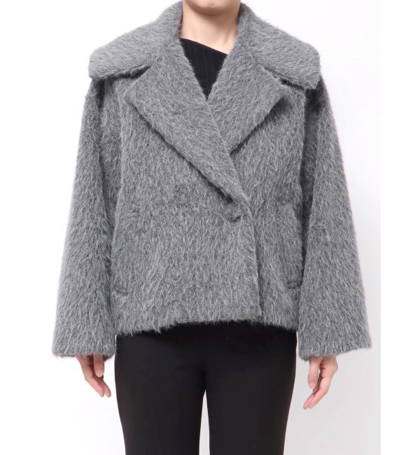 LAGUNAMOON「フェイクフェザーワイドカラーショートコート」|その他|