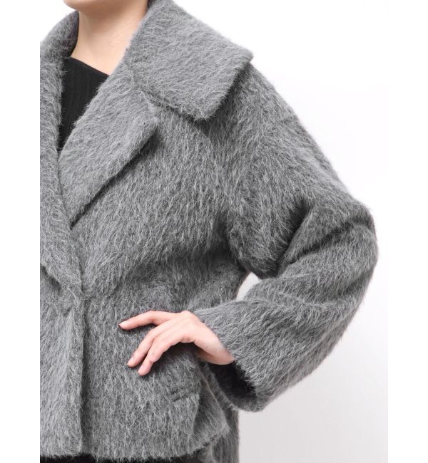 LAGUNAMOON「フェイクフェザーワイドカラーショートコート」|その他|