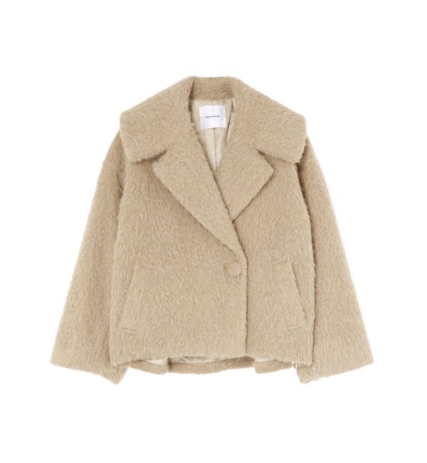 LAGUNAMOON「フェイクフェザーワイドカラーショートコート」|その他|