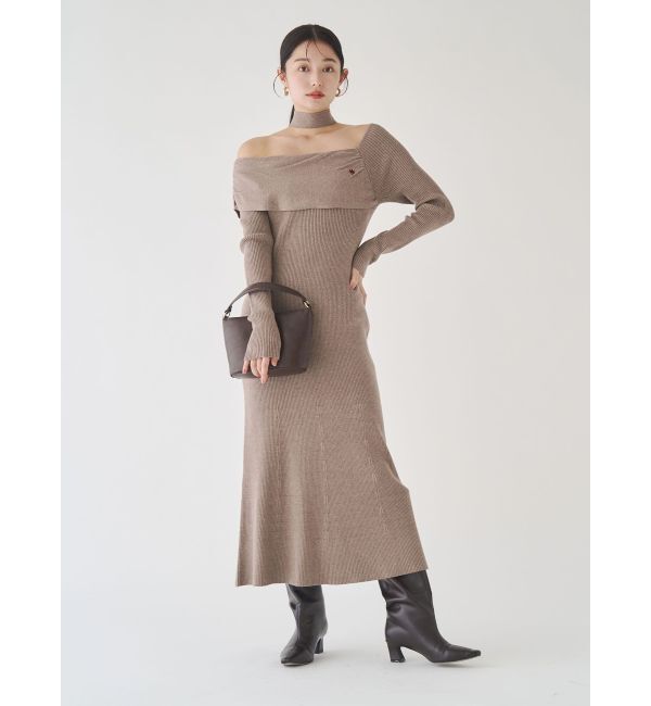 LAGUNAMOON「【POLO BCSコラボ】オフショルチョーカーニットワンピース」|ワンピース|