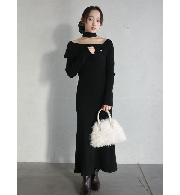 LAGUNAMOON「【POLO BCSコラボ】オフショルチョーカーニットワンピース」|ワンピース|