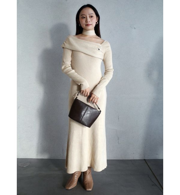 LAGUNAMOON「【POLO BCSコラボ】オフショルチョーカーニットワンピース」|ワンピース|