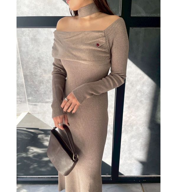 LAGUNAMOON「【POLO BCSコラボ】オフショルチョーカーニットワンピース」|ワンピース|