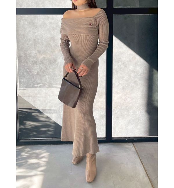 LAGUNAMOON「【POLO BCSコラボ】オフショルチョーカーニットワンピース」|ワンピース|