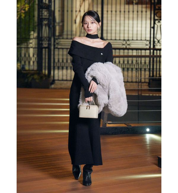 LAGUNAMOON「【POLO BCSコラボ】オフショルチョーカーニットワンピース」|ワンピース|