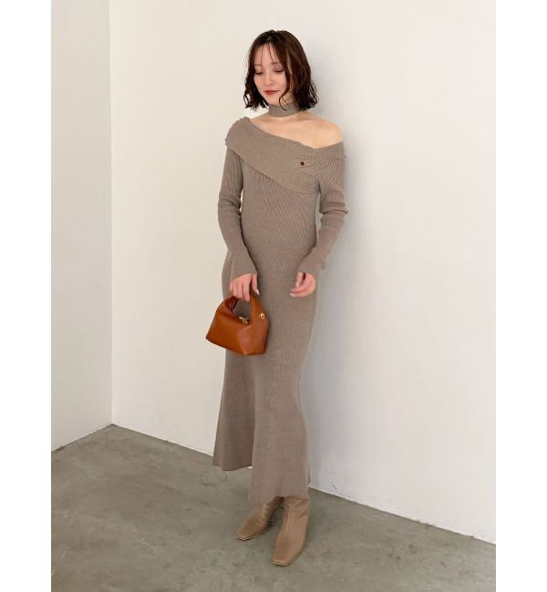 LAGUNAMOON「【POLO BCSコラボ】オフショルチョーカーニットワンピース」|ワンピース|