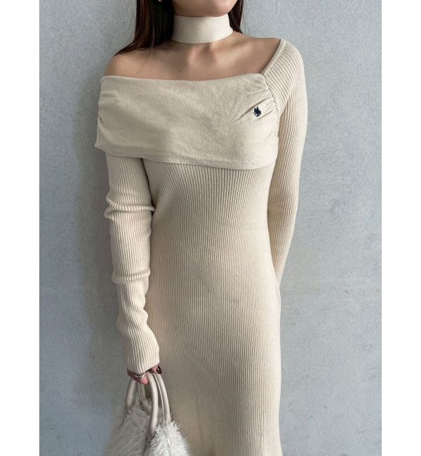 LAGUNAMOON「【POLO BCSコラボ】オフショルチョーカーニットワンピース」|ワンピース|