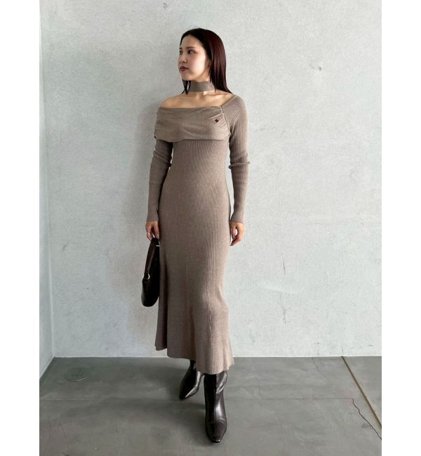 LAGUNAMOON「【POLO BCSコラボ】オフショルチョーカーニットワンピース」|ワンピース|