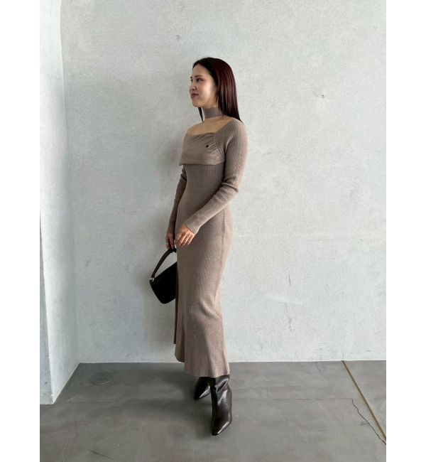 LAGUNAMOON「【POLO BCSコラボ】オフショルチョーカーニットワンピース」|ワンピース|