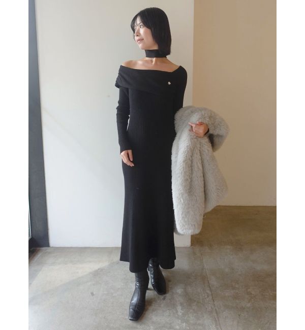 LAGUNAMOON「【POLO BCSコラボ】オフショルチョーカーニットワンピース」|ワンピース|
