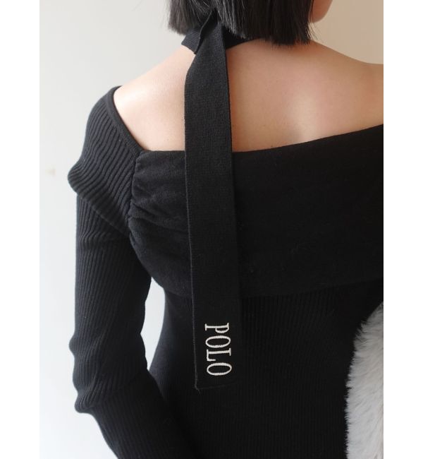 LAGUNAMOON「【POLO BCSコラボ】オフショルチョーカーニットワンピース」|ワンピース|