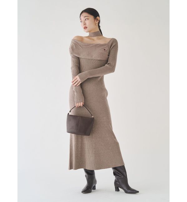 LAGUNAMOON「【POLO BCSコラボ】オフショルチョーカーニットワンピース」|ワンピース|