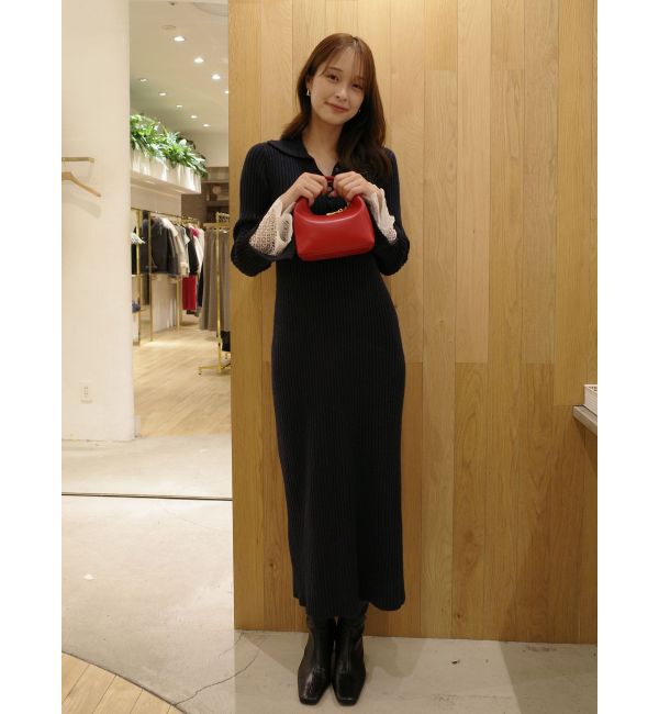 LAGUNAMOON「ラメブレンドレースカフスニットワンピース」|ワンピース|