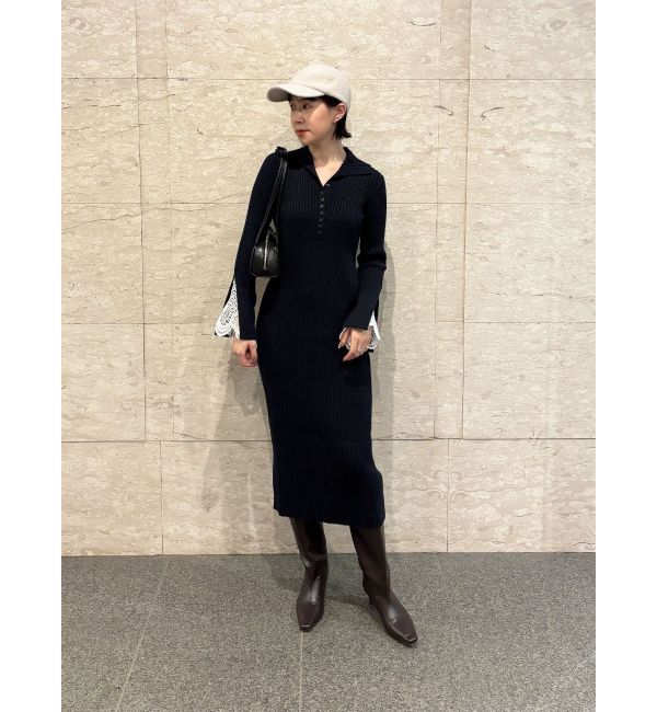 LAGUNAMOON「ラメブレンドレースカフスニットワンピース」|ワンピース|