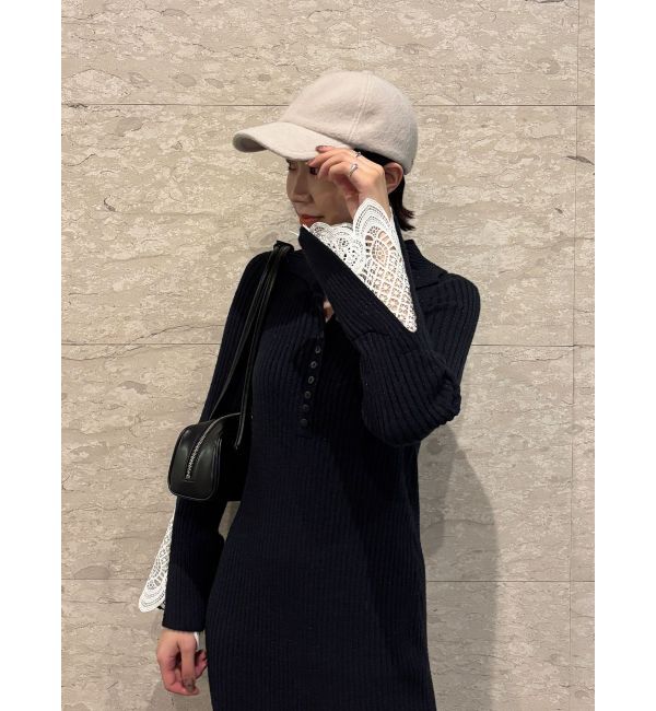 LAGUNAMOON「ラメブレンドレースカフスニットワンピース」|ワンピース|